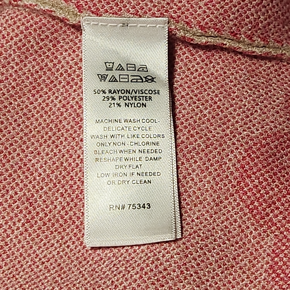 Tahari Light Beige Sweater with Pink Detail - Picture 5 of 7